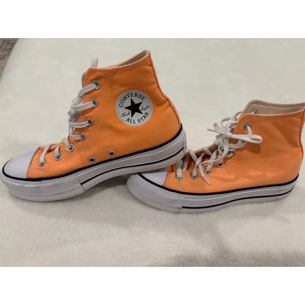 Converse Chuck Taylor All Star Lift Platform High Top Orange Sneakers A03052F